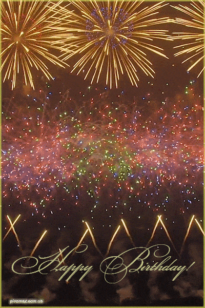 Fireworks happy birthday card